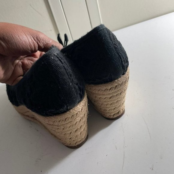 Tory Burch Womens Black Slip On Wedge Heel Ballet Flats Size 7.5 B - Picture 3 of 6